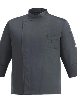 Chef jacket new, dark grey, long sleeve, pockets, EgoChef