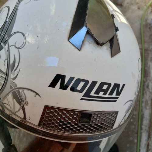 Nolan motorcycle helmet used, missing inner padding