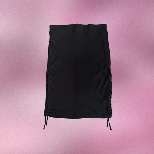 H&M Divided rib skirt with side ruching like new, black, size S