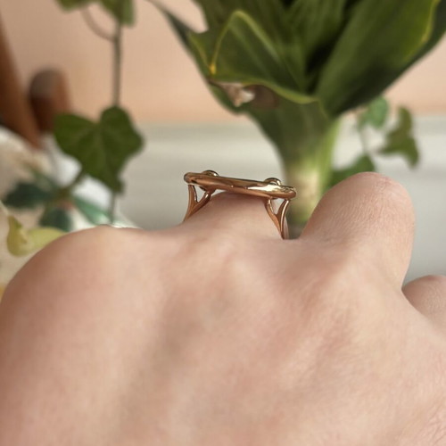 Folli Follie ring pink gold with concentric circles like new