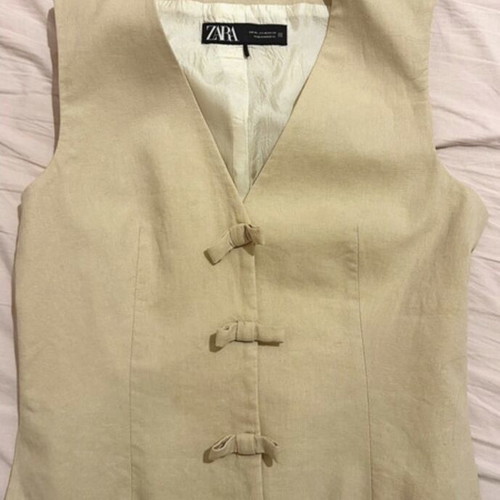 Zara linen vest, beige, size XS
