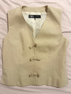 Zara linen vest, beige, size XS