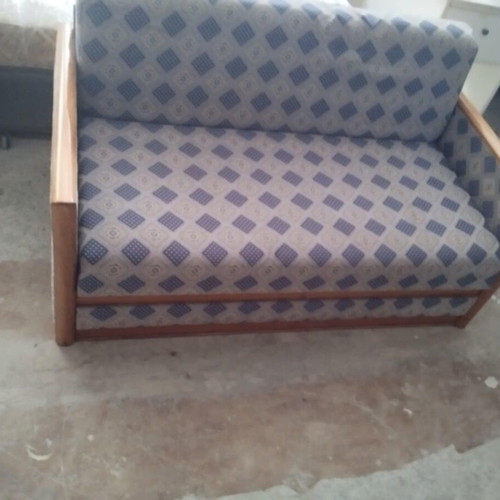 Two-Seater Sofa and Armchair Set with Cane and Storage Used