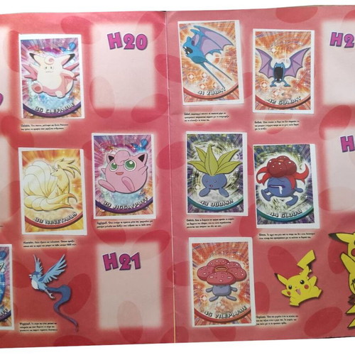 Pokémon Piasta Ola sticker album used, 128 stickers