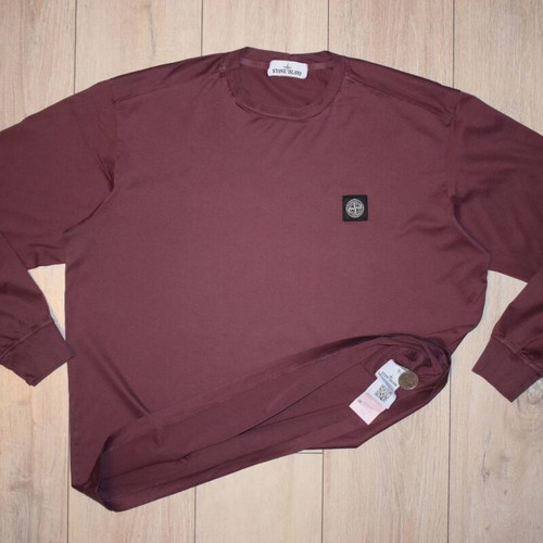Stone Island long-sleeved patch T-shirt size 3XL used, red