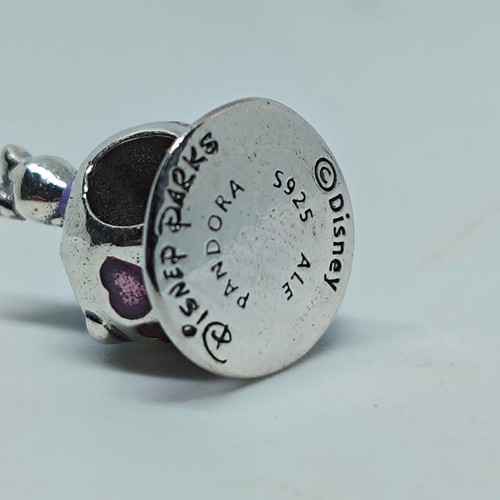 Disney Parks Silver Charm with Donald and Daisy in Tea Cup, like new