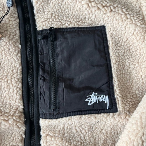 Stussy Sherpa Reversible Jacket new, white, size M