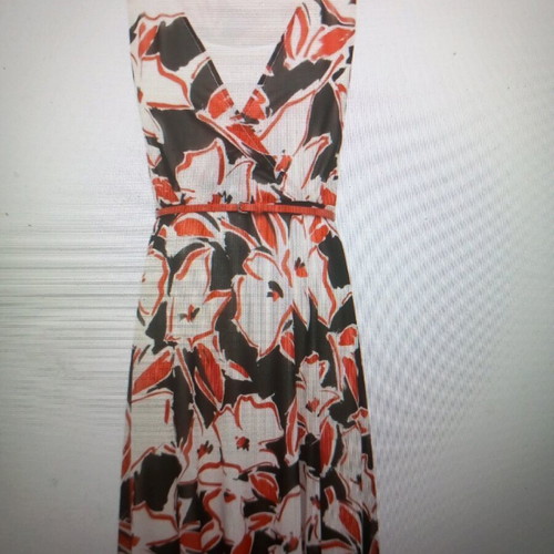 Mandco Floral Sleeveless Dress With Belt Refurbished, Size 50
