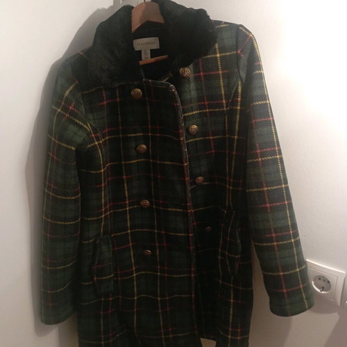 Paraphrase plaid coat like new, size M, green tones