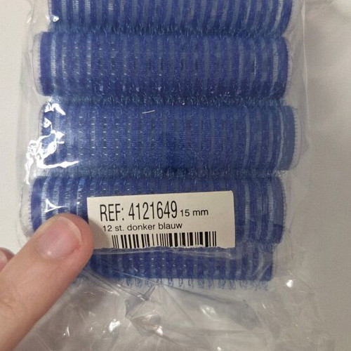Hair rollers unused, self-adhesive 15 mm, pack of 8