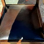  Πολυθρόνα γραφείου μασίφ καρυδιά με δέρμα 1950