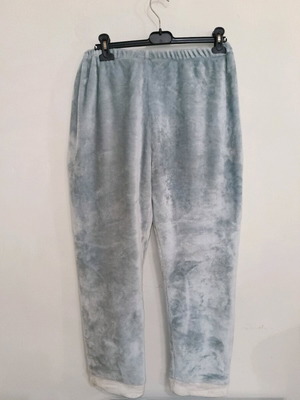 Velour plush pajama pants like new, XL, white and gray