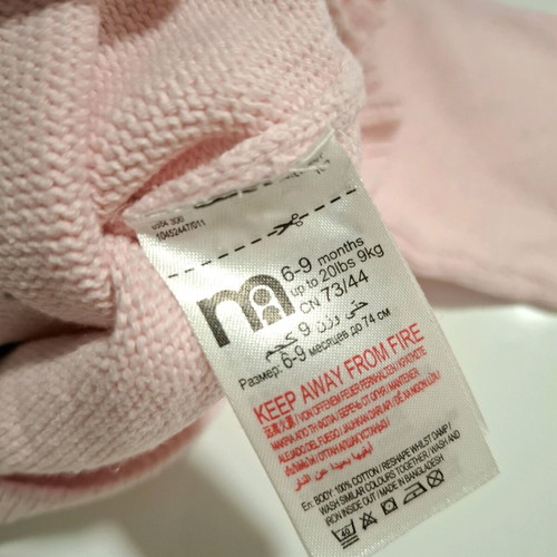 Christmas knitted sweater Mothercare pink, 6–9 months, new
