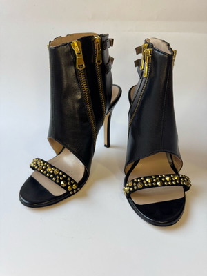 Leather high-heeled sandals new with gold details Konstantina Tzovolou