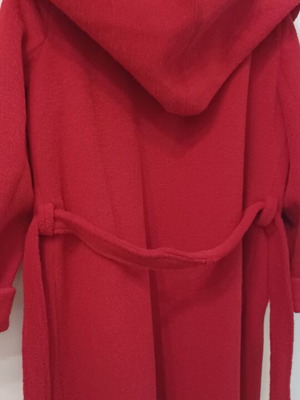 Bill Cost Ημίπαλτο Μαλλινό Καινούργιο Κόκκινο Με Κουκούλα Και Τσέπες Μεγάλο Μέγεθος XL