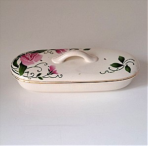 Societe Ceramique Maestricht Κεραμικό Κουτί Αποθήκευσης για το Μπάνιο Holland Vintage #01824