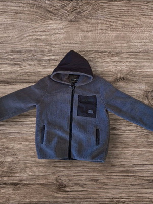 Hashtag fleece jacket with hood for kids aged 11, like new, grey