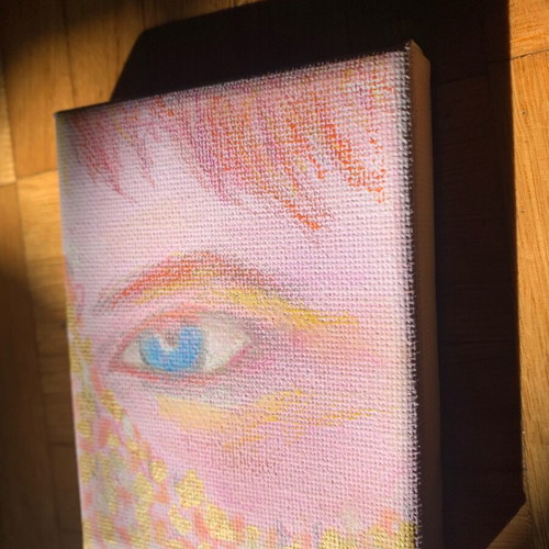 Lover’s Eye Painting καινούργιο, ακρυλικά και ξυλομπογιές σε καμβά 10x8cm