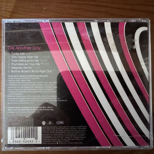 Madonna Die Another Day CD single like new, pop