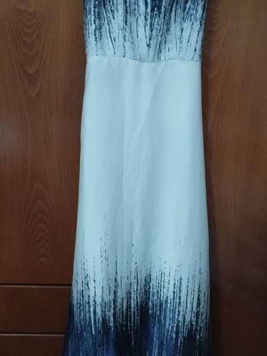 Long dress white and blue, size S