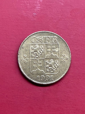 Czechoslovakia 1 Koruna Coin 1991 used