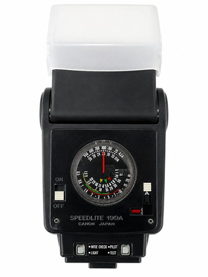 Canon Speedlite 199A vintage flash with Wide Adapter used