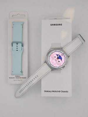 Samsung Galaxy Watch 8 Classic 46mm, λευκό, με δύο λουράκια