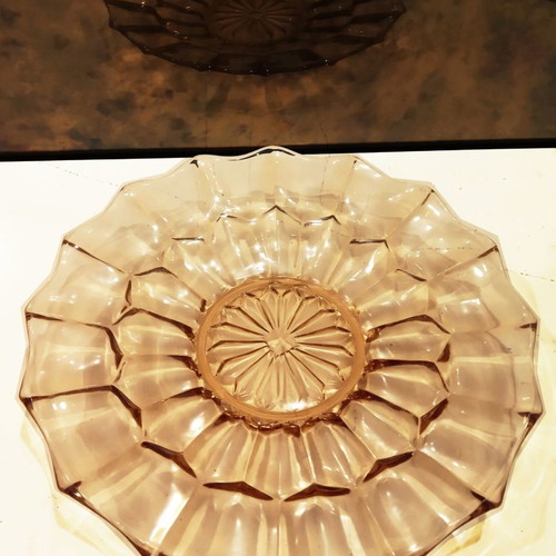 Art Deco crystal serving platter large, like new