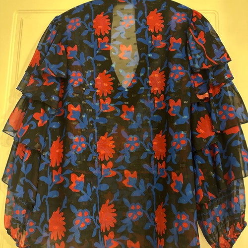 Nema shirt blouse new, slim fit, black with metallic thread
