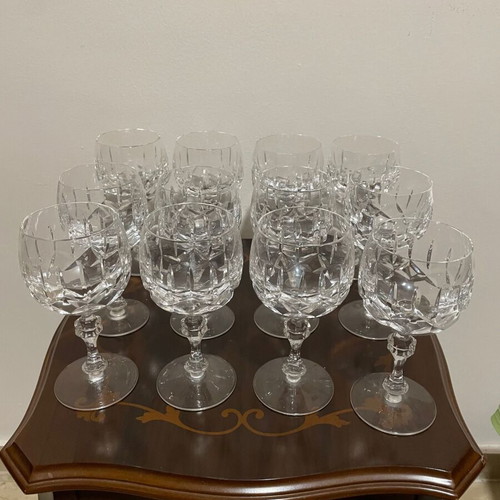 Crystal Wine Glasses Set of 6 New Vintage 15x7.5 cm