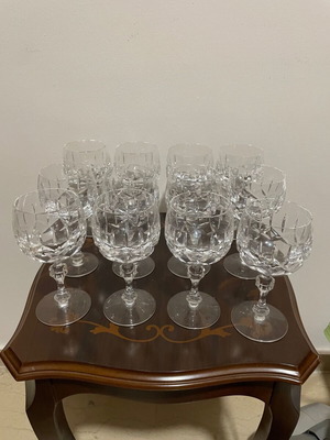 Crystal Wine Glasses Set of 6 New Vintage 15x7.5 cm