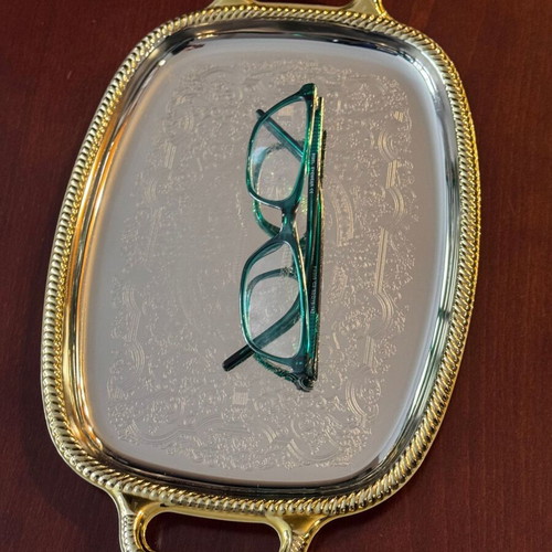 Vintage Twin Bird decorative serving tray like new