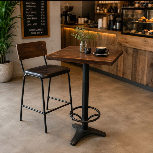 High table with metal base used, large surface