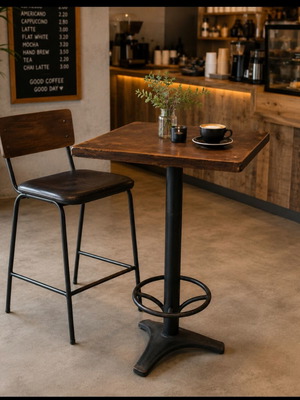 High table with metal base used, large surface