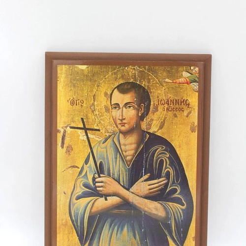 Saint John the Russian Orthodox Byzantine Icon 18.5x24.5cm Handmade
