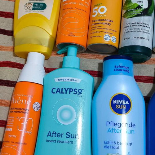 Sunscreens used, pack of 12 nearly half full