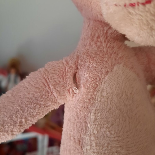 Pink Panther plush toy with flexible limbs, retro