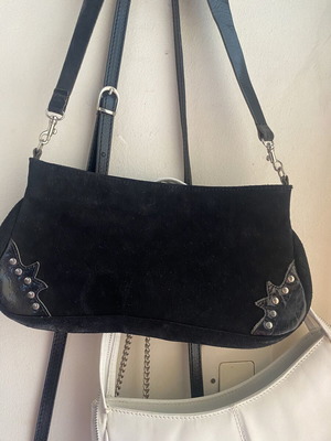 Shoulder bags set of 5, leather and suede