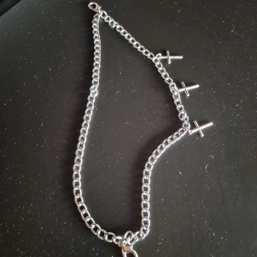 Wallet Chain with 3 Crosses 30cm like new metal