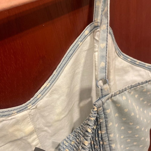 Naf Naf mini dress like new, blue with white hearts