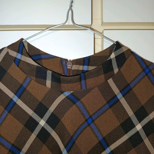 Primark Checked Brown A-Line Dress like new with Belt