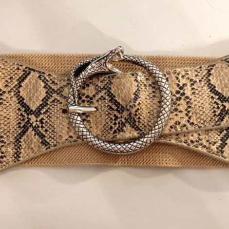 Beige elastic belt used, size 75