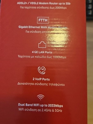Vodafone ZTE ZXHN H268Q ρουτερ καινούργιο, κατάλληλο για ADSL VDSL FTTH