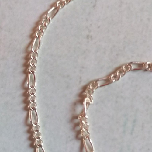 925 Silver Figaro Chain Anklet new, 25 cm