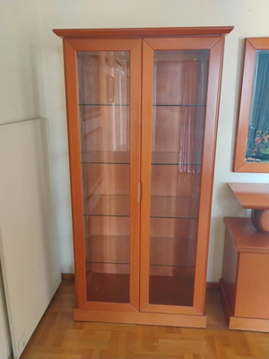 Living room furniture set cherry wood with lighting, like new
