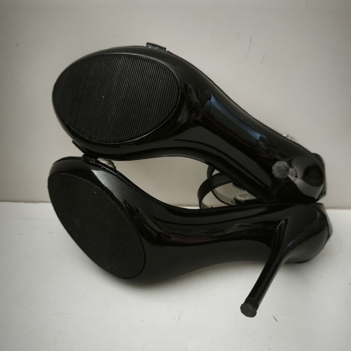 Sandals with rhinestones size 41 like new, black and silver