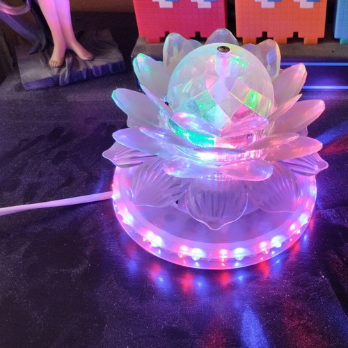 Vintage Lotus Lamp used, rotating with colorful lights