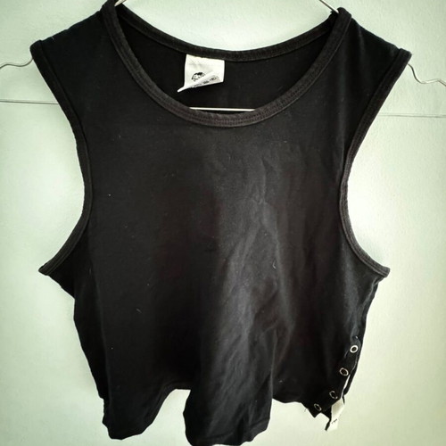 Crop top blouse, black and white