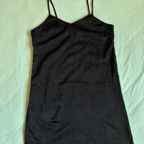H&M Divided Black Slip Shift Mini Dress Size S Like New