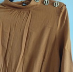 Zara dress midi with buttons on one shoulder like new, brown-orange